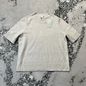 Cos Sweater Womens Size Small Ivory Cashmere Pullover Short Sleeve Soft Knit